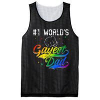 1 World's gayest Dad Holiday Father Papa Pops Parent Hero Mesh Reversible Basketball Jersey Tank