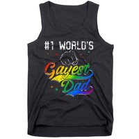 1 World's gayest Dad Holiday Father Papa Pops Parent Hero Tank Top