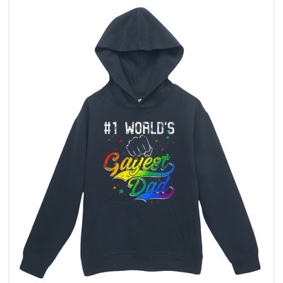 1 World's gayest Dad Holiday Father Papa Pops Parent Hero Urban Pullover Hoodie