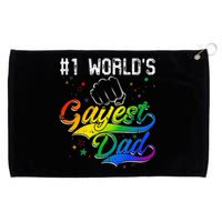 1 World's gayest Dad Holiday Father Papa Pops Parent Hero Grommeted Golf Towel