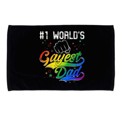 1 World's gayest Dad Holiday Father Papa Pops Parent Hero Microfiber Hand Towel