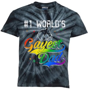 1 World's gayest Dad Holiday Father Papa Pops Parent Hero Kids Tie-Dye T-Shirt