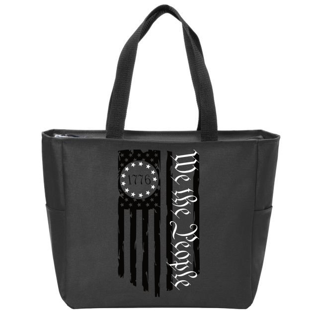 1776 We The People Betsy Ross Flag Patriotic Apparel Zip Tote Bag