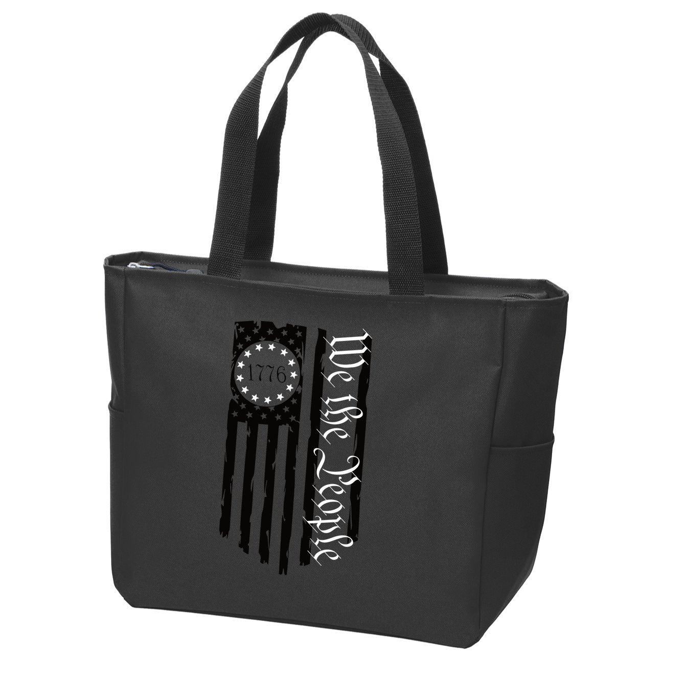 1776 We The People Betsy Ross Flag Patriotic Apparel Zip Tote Bag