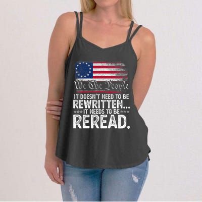 1776 We The People Betsy Ross 4th Of July American Flag 1776 Women's Strappy Tank