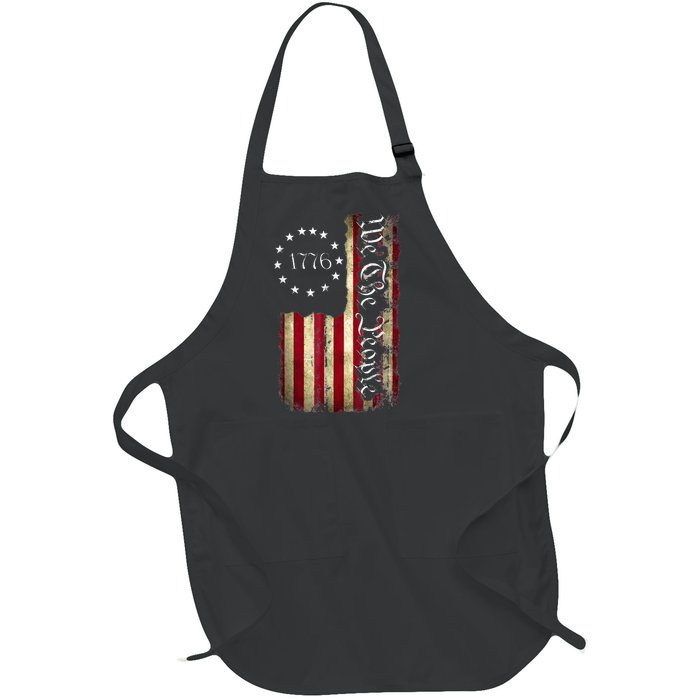 1776 We The People Patriotic American Constitution Full-Length Apron With Pockets