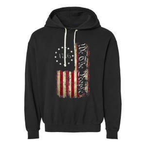 1776 We The People Patriotic American Constitution Garment-Dyed Fleece Hoodie