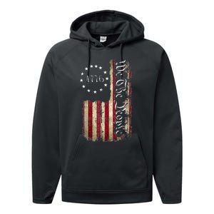 1776 We The People Patriotic American Constitution Performance Fleece Hoodie