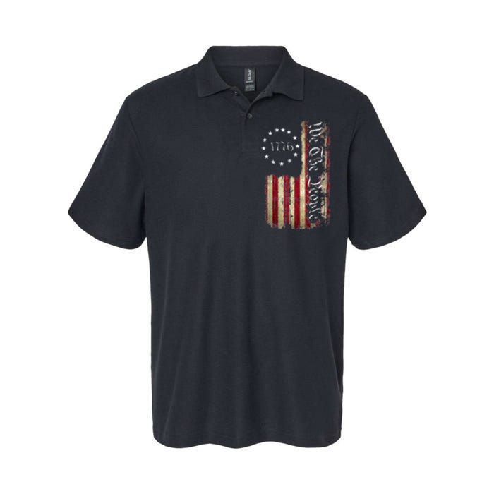 1776 We The People Patriotic American Constitution Softstyle Adult Sport Polo