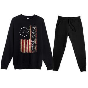 1776 We The People Patriotic American Constitution Premium Crewneck Sweatsuit Set