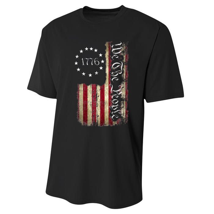 1776 We The People Patriotic American Constitution Performance Sprint T-Shirt