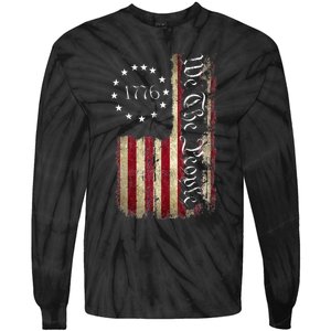 1776 We The People Patriotic American Constitution Tie-Dye Long Sleeve Shirt