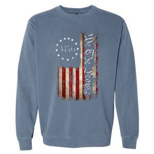 1776 We The People Patriotic American Constitution Garment-Dyed Sweatshirt