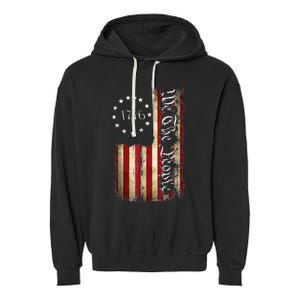 1776 We The People Patriotic American Constitution Garment-Dyed Fleece Hoodie