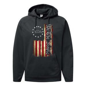 1776 We The People Patriotic American Constitution Performance Fleece Hoodie