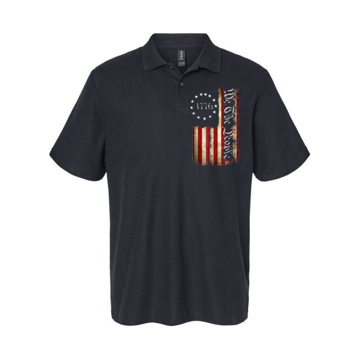 1776 We The People Patriotic American Constitution Softstyle Adult Sport Polo