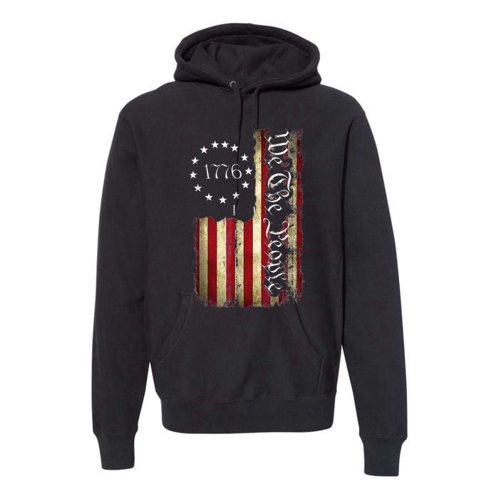 1776 We The People Patriotic American Constitution Premium Hoodie