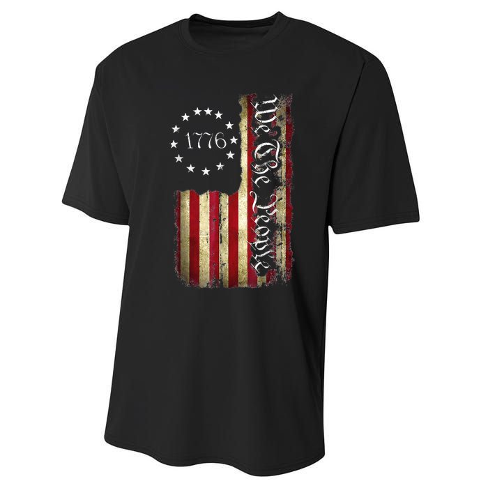 1776 We The People Patriotic American Constitution Performance Sprint T-Shirt