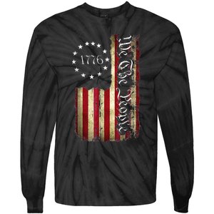 1776 We The People Patriotic American Constitution Tie-Dye Long Sleeve Shirt