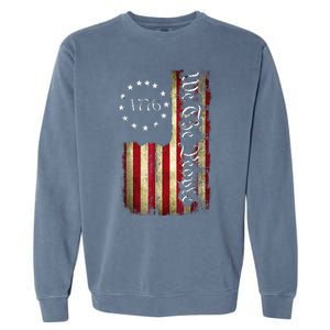 1776 We The People Patriotic American Constitution Garment-Dyed Sweatshirt