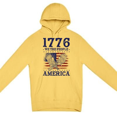 1776 We The People American Flag Eagle Patriotic Premium Pullover Hoodie