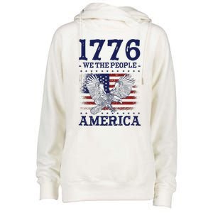 1776 We The People American Flag Eagle Patriotic Womens Funnel Neck Pullover Hood