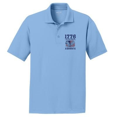 1776 We The People American Flag Eagle Patriotic PosiCharge RacerMesh Polo