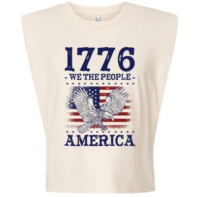 1776 We The People American Flag Eagle Patriotic Garment-Dyed Women's Muscle Tee