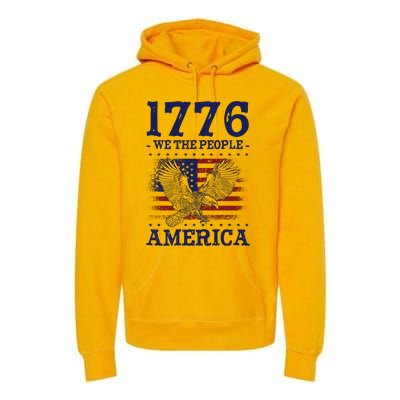 1776 We The People American Flag Eagle Patriotic Premium Hoodie