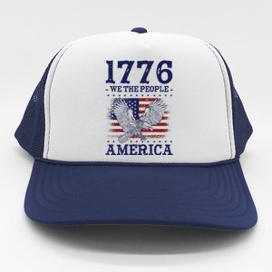 1776 We The People American Flag Eagle Patriotic Trucker Hat