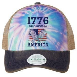 1776 We The People American Flag Eagle Patriotic Legacy Tie Dye Trucker Hat