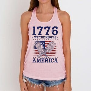 1776 We The People American Flag Eagle Patriotic Women's Knotted Racerback Tank