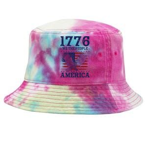 1776 We The People American Flag Eagle Patriotic Tie-Dyed Bucket Hat