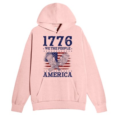 1776 We The People American Flag Eagle Patriotic Urban Pullover Hoodie