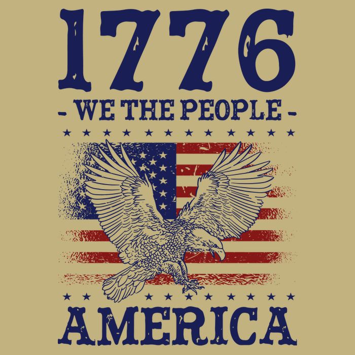 1776 We The People American Flag Eagle Patriotic Cooling Performance Crew T-Shirt