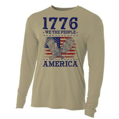 1776 We The People American Flag Eagle Patriotic Cooling Performance Long Sleeve Crew