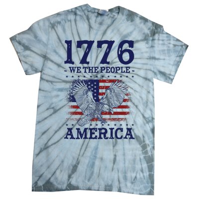 1776 We The People American Flag Eagle Patriotic Tie-Dye T-Shirt