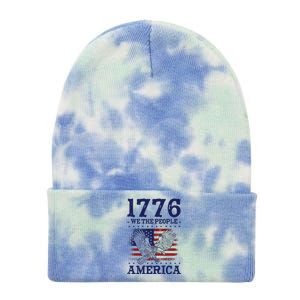 1776 We The People American Flag Eagle Patriotic Tie Dye 12in Knit Beanie