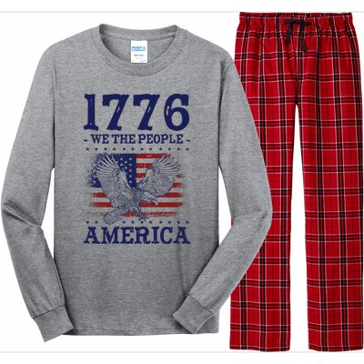 1776 We The People American Flag Eagle Patriotic Long Sleeve Pajama Set