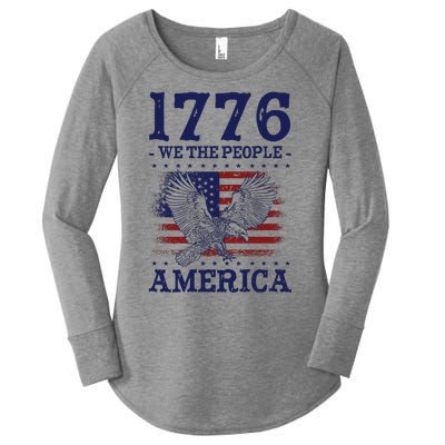 1776 We The People American Flag Eagle Patriotic Women's Perfect Tri Tunic Long Sleeve Shirt