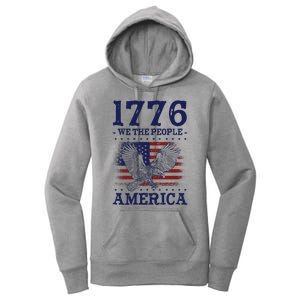 1776 We The People American Flag Eagle Patriotic Women's Pullover Hoodie