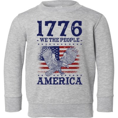 1776 We The People American Flag Eagle Patriotic Toddler Sweatshirt