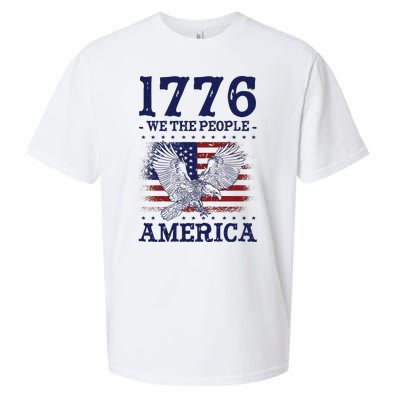 1776 We The People American Flag Eagle Patriotic Sueded Cloud Jersey T-Shirt