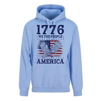 1776 We The People American Flag Eagle Patriotic Unisex Surf Hoodie