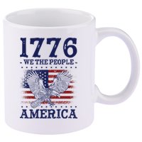 1776 We The People American Flag Eagle Patriotic 11oz C Handle Ceramic Mug