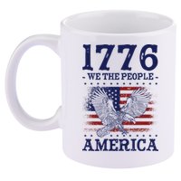 1776 We The People American Flag Eagle Patriotic 11oz C Handle Ceramic Mug