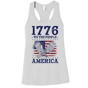 1776 We The People American Flag Eagle Patriotic Women's Racerback Tank