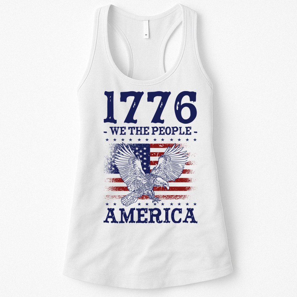 1776 We The People American Flag Eagle Patriotic Womens Tank Top