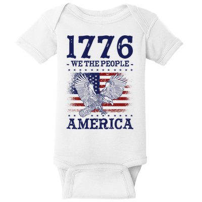 1776 We The People American Flag Eagle Patriotic Baby Bodysuit