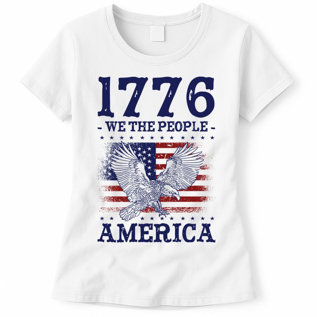 1776 We The People American Flag Eagle Patriotic Womens T-Shirt